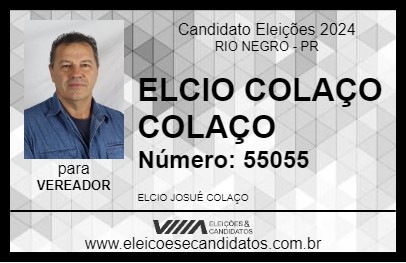 Candidato ELCIO COLAÇO 2024 - RIO NEGRO - Eleições