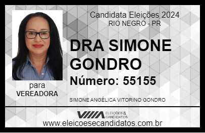 Candidato DRA SIMONE GONDRO 2024 - RIO NEGRO - Eleições