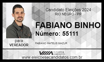 Candidato FABIANO BINHO 2024 - RIO NEGRO - Eleições