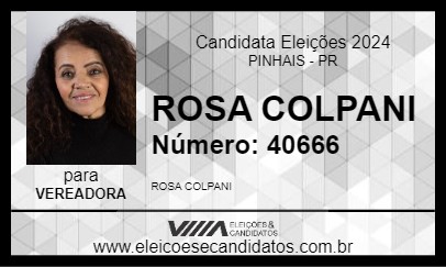 Candidato ROSA COLPANI 2024 - PINHAIS - Eleições