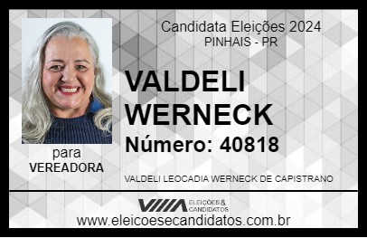 Candidato VALDELI WERNECK 2024 - PINHAIS - Eleições