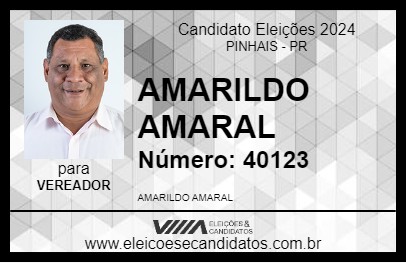 Candidato AMARILDO AMARAL 2024 - PINHAIS - Eleições