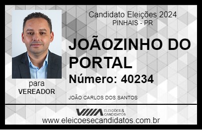 Candidato JOÃOZINHO DO PORTAL 2024 - PINHAIS - Eleições