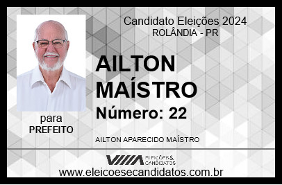 Candidato AILTON MAÍSTRO 2024 - ROLÂNDIA - Eleições