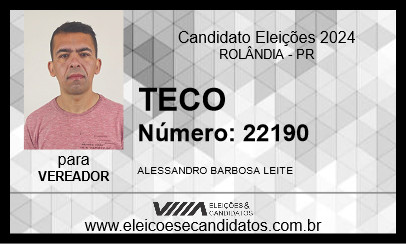 Candidato TECO 2024 - ROLÂNDIA - Eleições