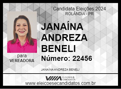 Candidato PROFESSORA JANAÍNA BENELI 2024 - ROLÂNDIA - Eleições