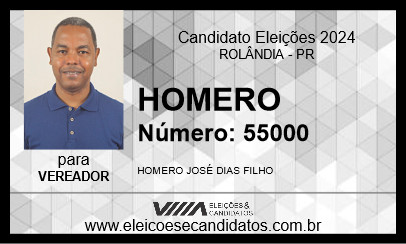 Candidato HOMERO 2024 - ROLÂNDIA - Eleições