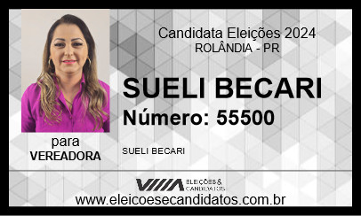 Candidato SUELI BECARI 2024 - ROLÂNDIA - Eleições