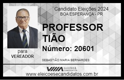 Candidato PROFESSOR TIÃO 2024 - BOA ESPERANÇA - Eleições