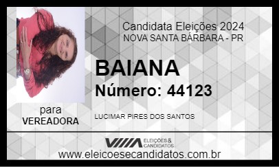 Candidato BAIANA 2024 - NOVA SANTA BÁRBARA - Eleições