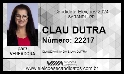 Candidato CLAU DUTRA 2024 - SARANDI - Eleições