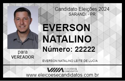 Candidato EVERSON NATALINO 2024 - SARANDI - Eleições