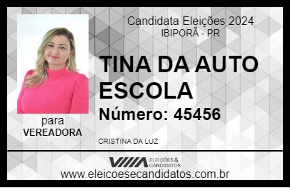 Candidato TINA DA AUTO ESCOLA 2024 - IBIPORÃ - Eleições