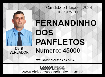 Candidato FERNANDINHO DOS PANFLETOS 2024 - IBIPORÃ - Eleições