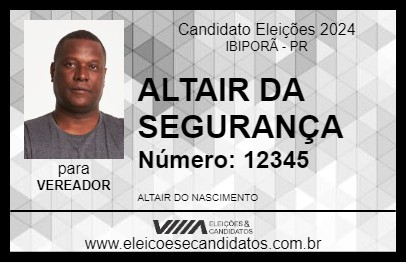 Candidato ALTAIR DA SEGURANÇA 2024 - IBIPORÃ - Eleições