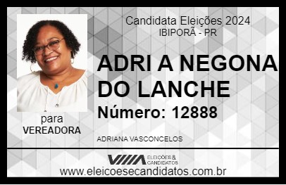 Candidato ADRI A NEGONA DO LANCHE 2024 - IBIPORÃ - Eleições