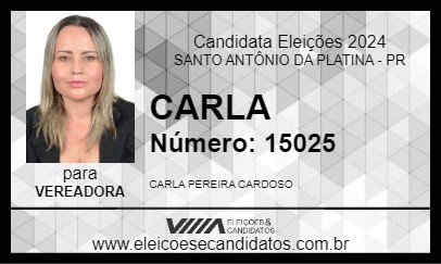 Candidato CARLA 2024 - SANTO ANTÔNIO DA PLATINA - Eleições