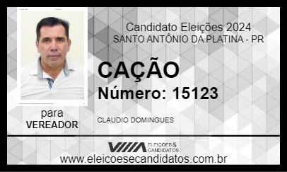 Candidato CAÇÃO 2024 - SANTO ANTÔNIO DA PLATINA - Eleições