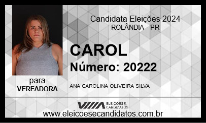 Candidato CAROL 2024 - ROLÂNDIA - Eleições