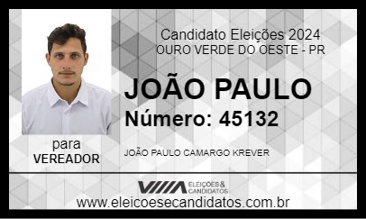 Candidato JOÃO PAULO 2024 - OURO VERDE DO OESTE - Eleições