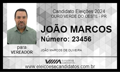 Candidato JOÃO MARCOS 2024 - OURO VERDE DO OESTE - Eleições