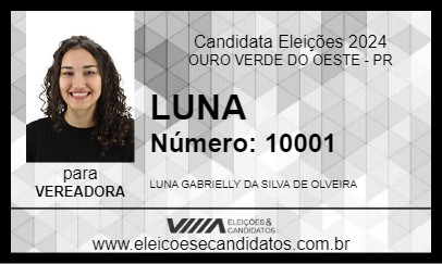 Candidato LUNA 2024 - OURO VERDE DO OESTE - Eleições