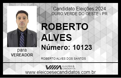 Candidato ROBERTO ALVES 2024 - OURO VERDE DO OESTE - Eleições