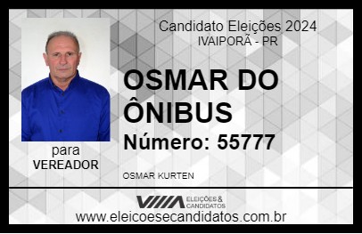 Candidato OSMAR DO ÔNIBUS 2024 - IVAIPORÃ - Eleições