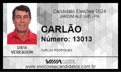 Candidato CARLÃO 2024 - JARDIM ALEGRE - Eleições