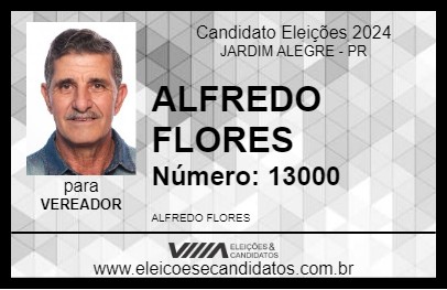 Candidato ALFREDO FLORES 2024 - JARDIM ALEGRE - Eleições