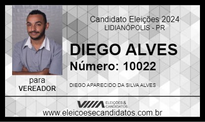 Candidato DIEGO ALVES 2024 - LIDIANÓPOLIS - Eleições