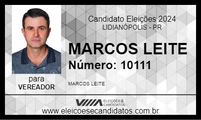 Candidato MARCOS LEITE 2024 - LIDIANÓPOLIS - Eleições