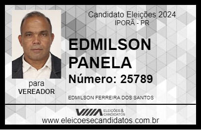 Candidato EDMILSON PANELA 2024 - IPORÃ - Eleições