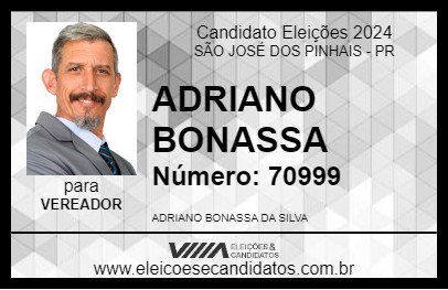 Candidato ADRIANO BONASSA 2024 - SÃO JOSÉ DOS PINHAIS - Eleições