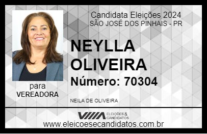 Candidato NEYLLA OLIVEIRA 2024 - SÃO JOSÉ DOS PINHAIS - Eleições