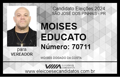 Candidato MOISES EDUCATO 2024 - SÃO JOSÉ DOS PINHAIS - Eleições