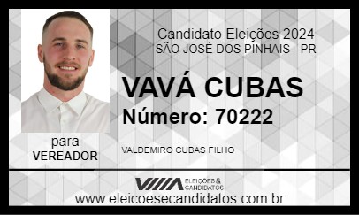 Candidato VAVÁ CUBAS 2024 - SÃO JOSÉ DOS PINHAIS - Eleições