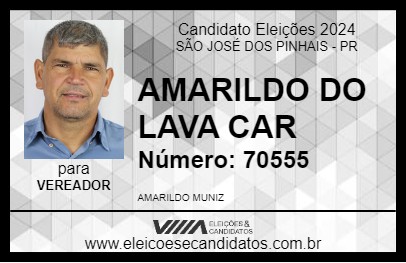 Candidato AMARILDO DO LAVA CAR 2024 - SÃO JOSÉ DOS PINHAIS - Eleições