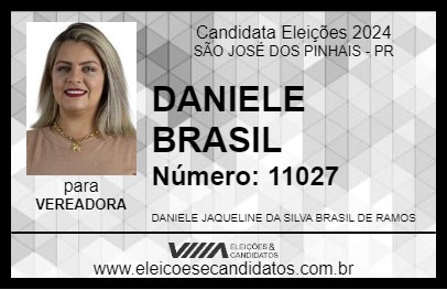 Candidato DANIELE BRASIL 2024 - SÃO JOSÉ DOS PINHAIS - Eleições