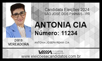 Candidato ANTONIA CIA 2024 - SÃO JOSÉ DOS PINHAIS - Eleições