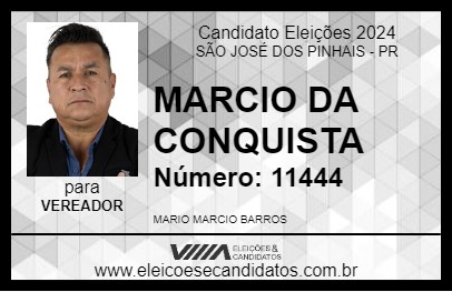 Candidato MARCIO DA CONQUISTA 2024 - SÃO JOSÉ DOS PINHAIS - Eleições