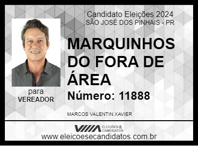 Candidato MARQUINHOS DO FORA DE ÁREA 2024 - SÃO JOSÉ DOS PINHAIS - Eleições