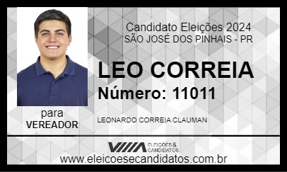 Candidato LEO CORREIA 2024 - SÃO JOSÉ DOS PINHAIS - Eleições