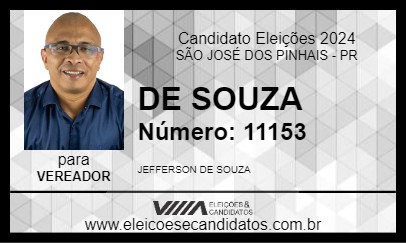 Candidato DE SOUZA 2024 - SÃO JOSÉ DOS PINHAIS - Eleições