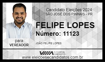 Candidato FELIPE LOPES 2024 - SÃO JOSÉ DOS PINHAIS - Eleições