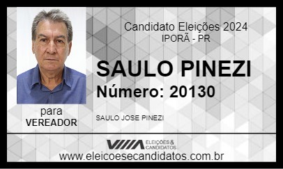 Candidato SAULO PINEZI 2024 - IPORÃ - Eleições