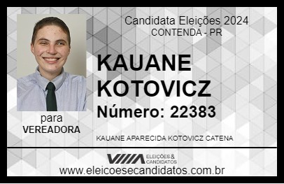 Candidato KAUANE KOTOVICZ 2024 - CONTENDA - Eleições