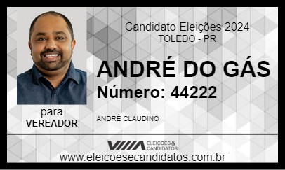 Candidato ANDRÉ DO GÁS 2024 - TOLEDO - Eleições