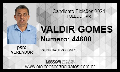 Candidato VALDIR GOMES 2024 - TOLEDO - Eleições