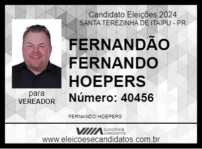 Candidato FERNANDÃO FERNANDO HOEPERS 2024 - SANTA TEREZINHA DE ITAIPU - Eleições